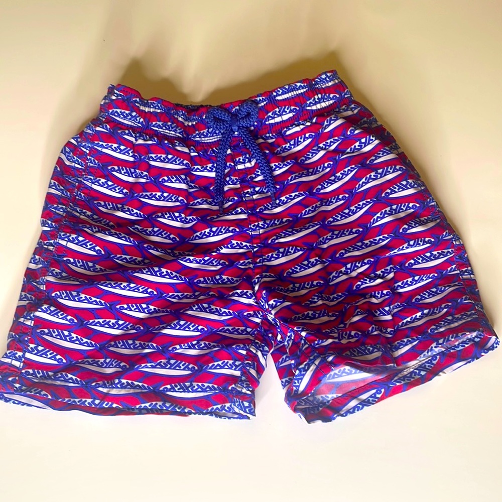 Boy’s Vilebrequin Fish Print Swim Trunks
